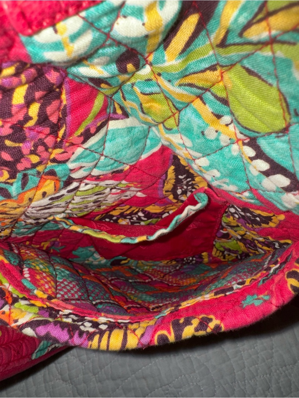 Vera Bradley Pink Floral Quilted Tote Bag Large Zip Top Travel Laptop Purse - Picture 11 of 14